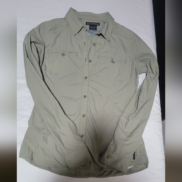 Exofficio Light Sage Green Button Down Shirt Womens Size XS - Picture 7 of 8